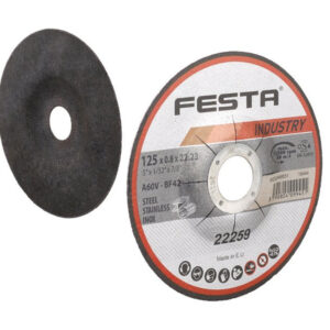 FESTA INDUSTRY Kúpos vágókorong fémre 125 x 0,8 x 22,2 mm inox