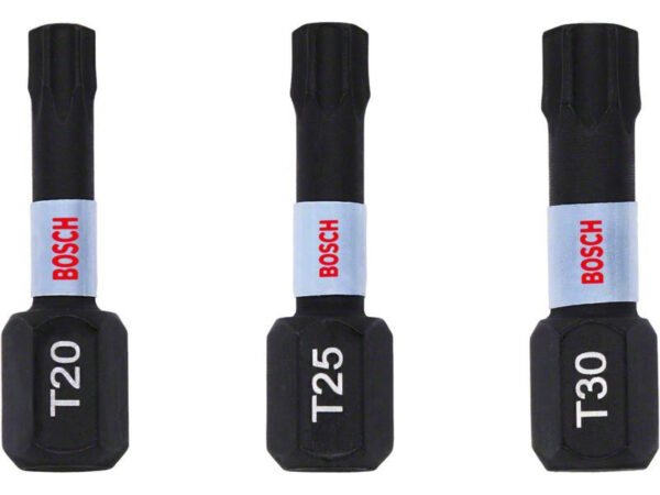 BOSCH Bithegy készlet 3 részes T20 / T25 / T30 x 25 mm Impact Control
