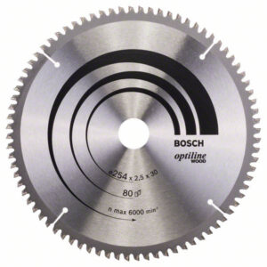 BOSCH Fűrésztárcsa fához 254 x 30 x 2,5 mm / 80T Optiline Wood ATB