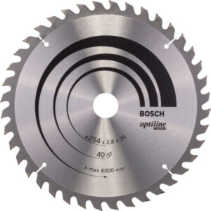 BOSCH Fűrésztárcsa fához 254 x 30 x 2,8 mm / 40T Optiline Wood ATB