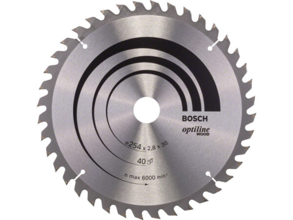 BOSCH Fűrésztárcsa fához 254 x 30 x 2,8 mm / 40T Optiline Wood ATB