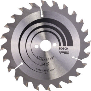 BOSCH Fűrésztárcsa fához 160 x 20/16 x 2,6 mm / 24T Optiline Wood ATB