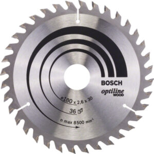 BOSCH Fűrésztárcsa fához 180 x 30/20 x 2,6 mm / 36T Optiline Wood ATB