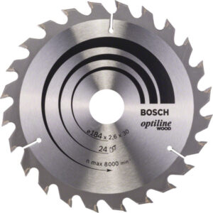 BOSCH Fűrésztárcsa fához 184 x 30 x 2,6 mm / 24T Optiline Wood ATB