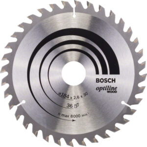 BOSCH Fűrésztárcsa fához 184 x 30 x 2,6 mm / 36T Optiline Wood ATB