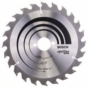 BOSCH Fűrésztárcsa fához 190 x 30 x 2,6 mm / 24T Optiline Wood ATB