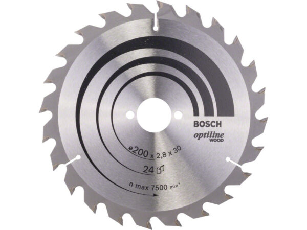 BOSCH Fűrésztárcsa fához 200 x 30 x 2,8 mm / 24T Optiline Wood ATB