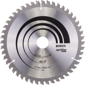 BOSCH Fűrésztárcsa fához 216 x 30 x 2,8 mm / 48T Optiline Wood ATB / N