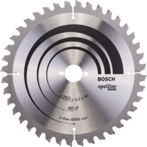 BOSCH Fűrésztárcsa fához 250 x 30 x 3,2 mm / 40T Optiline Wood ATB / N
