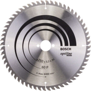 BOSCH Fűrésztárcsa fához 250 x 30 x 3,2 mm / 60T Optiline Wood ATB