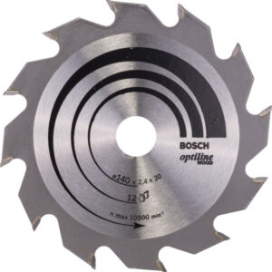 BOSCH Fűrésztárcsa fához 140 x 20/12,7 x 2,4 mm / 12T Optiline Wood ATB