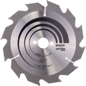 BOSCH Fűrésztárcsa fához 160 x 20/16 x 1,8 mm / 12T Optiline Wood ATB