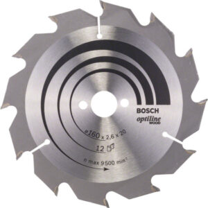 BOSCH Fűrésztárcsa fához 160 x 20/16 x 2,6 mm / 12T Optiline Wood ATB