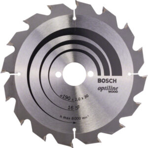BOSCH Fűrésztárcsa fához 190 x 30 x 2,0 mm / 16T Optiline Wood ATB
