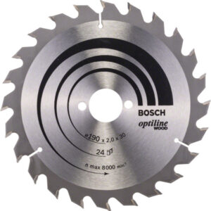 BOSCH Fűrésztárcsa fához 190 x 30 x 2,0 mm / 24T Optiline Wood ATB