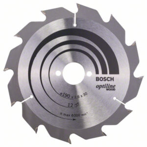 BOSCH Fűrésztárcsa fához 190 x 30 x 2,6 mm / 12T Optiline Wood ATB