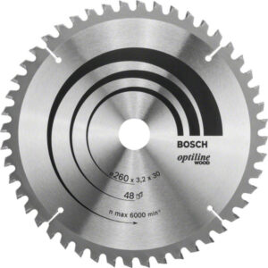 BOSCH Fűrésztárcsa fához 260 x 30 x 3,2 mm / 48T Optiline Wood ATB / N