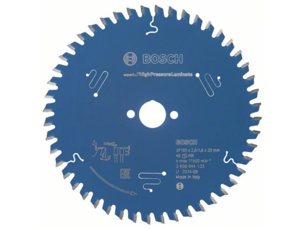 BOSCH Fűrészárcsa laminált lapokhoz 165 x 20 x 2,6 mm / 48T Expert for High Pressure Laminate