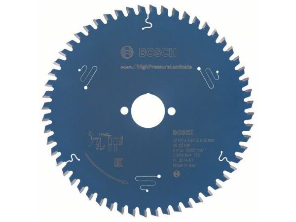 BOSCH Fűrészárcsa laminált lapokhoz 190 x 30 x 2,6 mm / 56T Expert for High Pressure Laminate