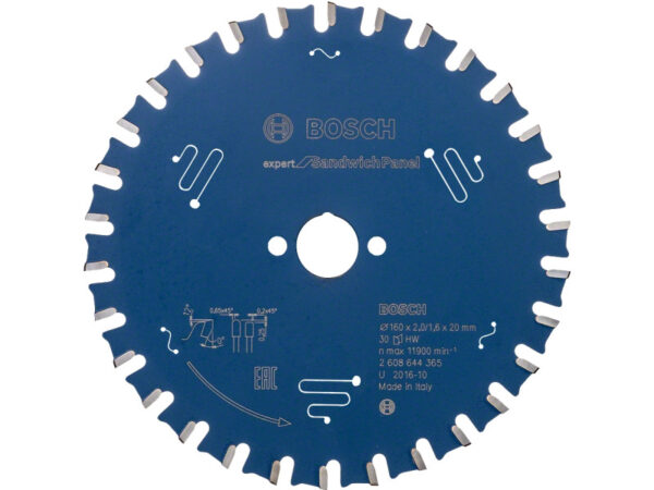 BOSCH Fűrésztárcsa szendvicspanelhez 160 x 20 x 2,1 mm / 30T HLTCG