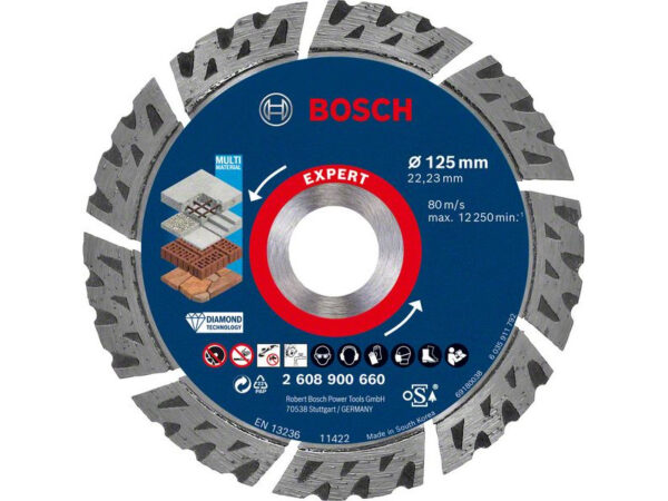 BOSCH EXPERT Gyémánt vágókorong 125 x 2,2 x 12 x 22,2 mm szegmentált MultiMaterial