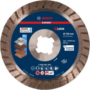 BOSCH EXPERT Gyémánt vágókorong 125 x 2,4 x 12 x 22,2 mm turbo Multi Material X-LOCK (oSa)