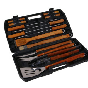 Grill szett inox 18 részes kofferben