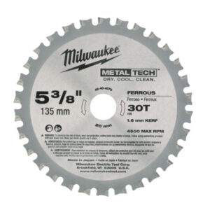MILWAUKEE Fűrésztárcsa fémhez 135 x 20 x 1,6 mm /30T