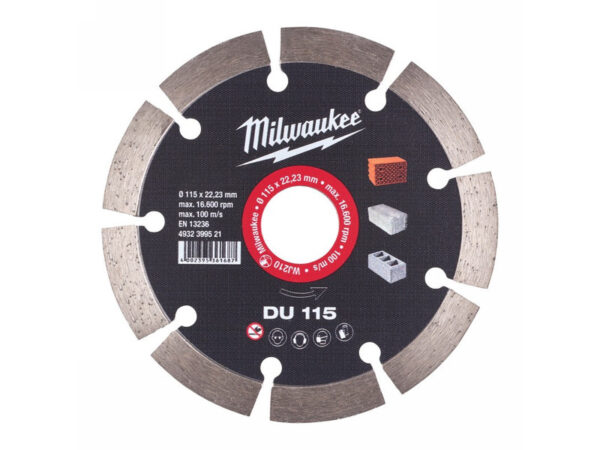 MILWAUKEE Gyémánt vágókorong 115 x 2,2 x 10 x 22,2 mm szegmentált