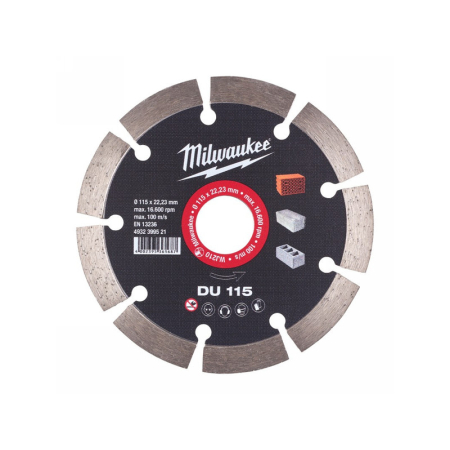 MILWAUKEE Gyémánt vágókorong 115 x 2,2 x 10 x 22,2 mm szegmentált
