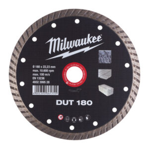 MILWAUKEE Gyémánt vágókorong 180 x 2,4 x 10 x 22,2 mm turbo DUT