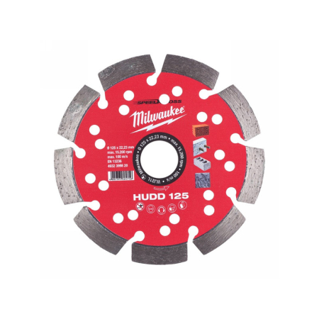 MILWAUKEE Gyémánt vágókorong 125 x 2,6 x 10 x 22,2 mm szegmentált HUDD