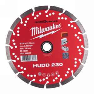 MILWAUKEE Gyémánt vágókorong 230 x 2,6 x 10 x 22,2 mm szegmentált HUDD