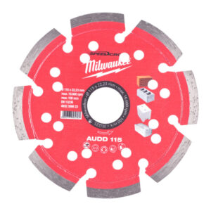 MILWAUKEE Gyémánt vágókorong 115 x 2,6 x 10 x 22,2 mm szegmentált AUDD