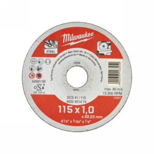 MILWAUKEE Vágókorong fémre 115 x 1,0 mm WSCS41