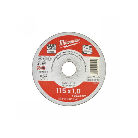 MILWAUKEE Vágókorong fémre 115 x 1,0 mm WSCS41