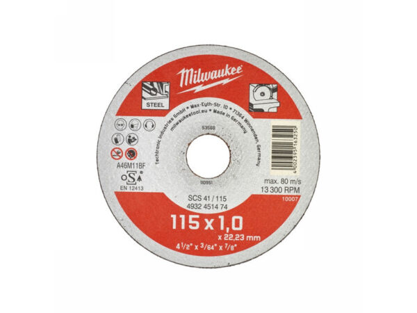 MILWAUKEE Vágókorong fémre 115 x 1,0 mm WSCS41