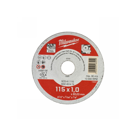 MILWAUKEE Vágókorong fémre 115 x 1,0 x 22,2 mm egyenes SCS41 (200 db)