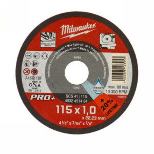 MILWAUKEE Vágókorong fémre 115 x 1,0 x 22,2 mm inox egyenes SC41 PRO+