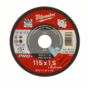 MILWAUKEE Vágókorong fémre 115 x 1,5 x 22,2 mm inox egyenes SC41 PRO+