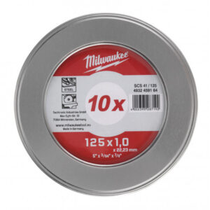MILWAUKEE Vágókorong fémre 125 x 1,0 x 22,2 mm WSCS41 fém dobozban (10 db)