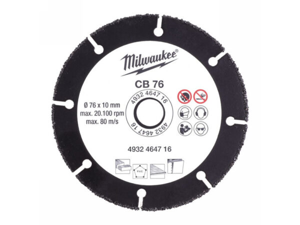 MILWAUKEE Karbid vágókorong 76 x 1,0 x 10 mm szegmentált