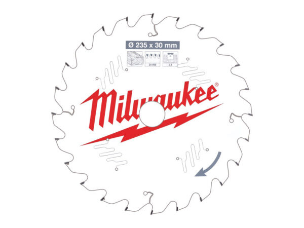 MILWAUKEE Fűrésztárcsa fához 235 x 30 x 2,4 mm /24T ATB