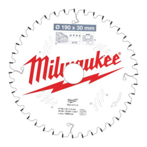 MILWAUKEE Fűrésztárcsa fához 190 x 30 x 2,4 mm /40T ATB NEG