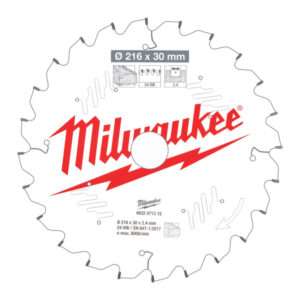 MILWAUKEE Fűrésztárcsa fához 216 x 30 x 2,4 mm /T24 ATB NEG