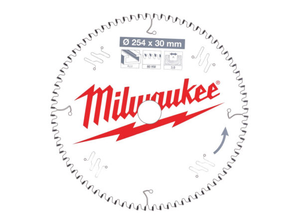 MILWAUKEE Fűrésztárcsa alumíniumhoz 254 x 30 x 3,0 mm /80T TF NEG
