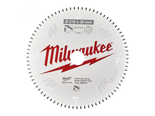 MILWAUKEE Fűrésztárcsa alumíniumhoz 216 x 30 x 2,4 mm / 80T