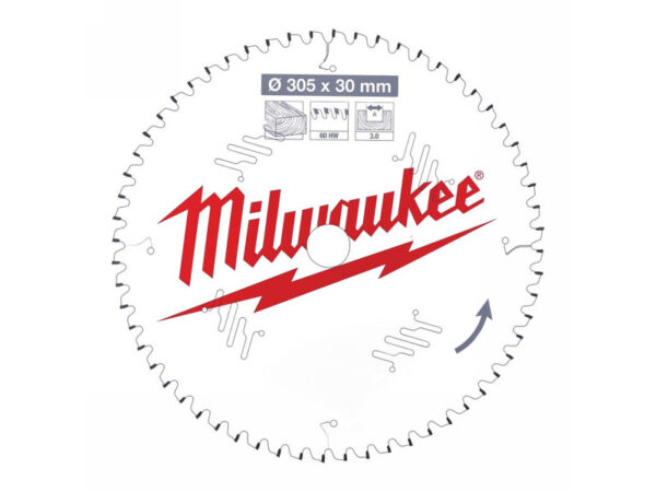 MILWAUKEE Fűrésztárcsa fához 305 x 30 x 3,0 mm / 60T