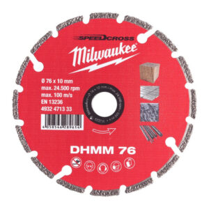 MILWAUKEE Gyémánt vágókorong 76 x 1,2 x 2,2 x 10 mm szegmentált DHMM