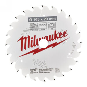 MILWAUKEE Fűrésztárcsa fához 165 x 20 x 1,6 mm / 24T ATB